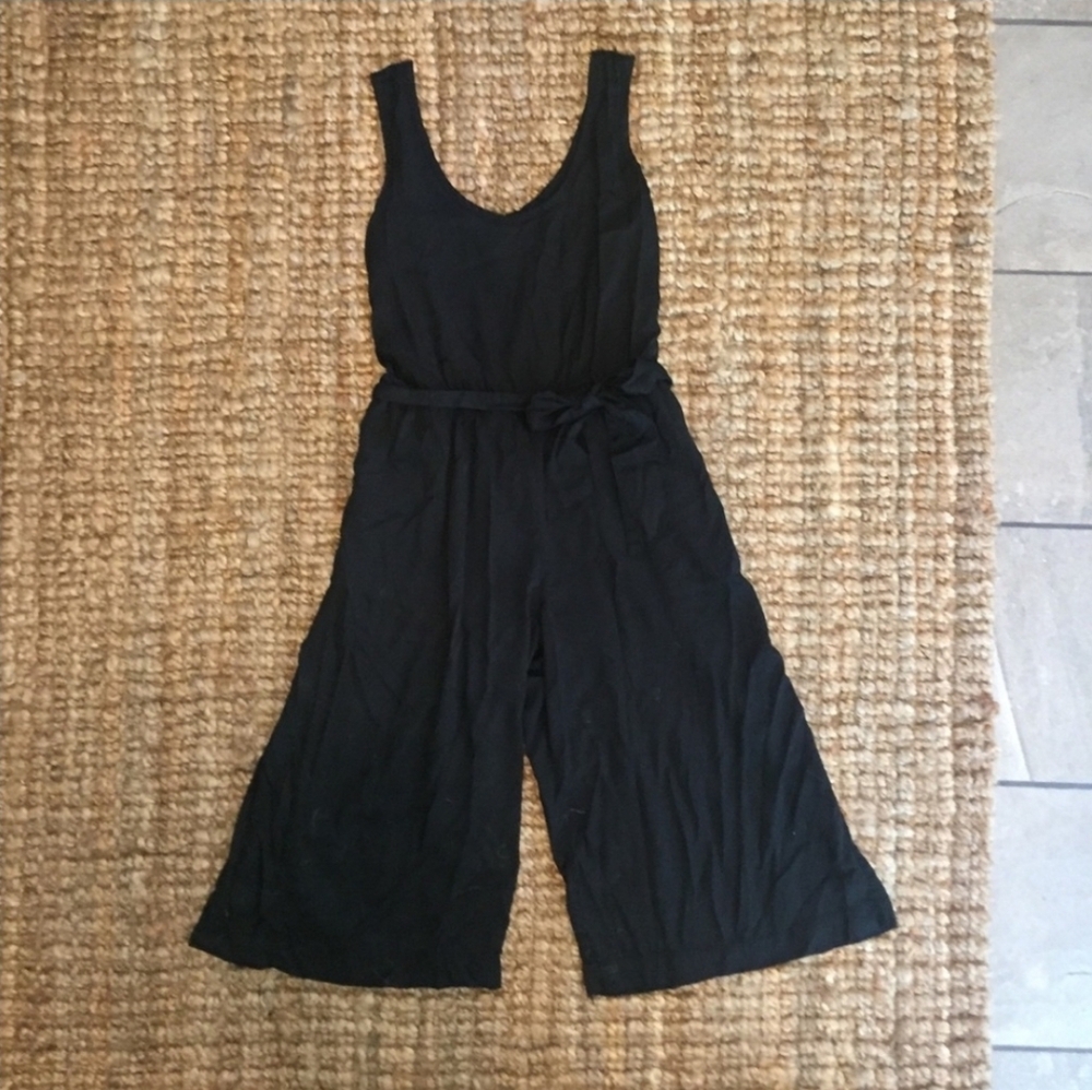 GAP Wide Leg Jumpsuit Pockets Belt Crop - Picture 9 of 9